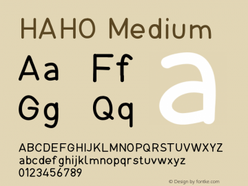 HAHO Version 001.000 Font Sample