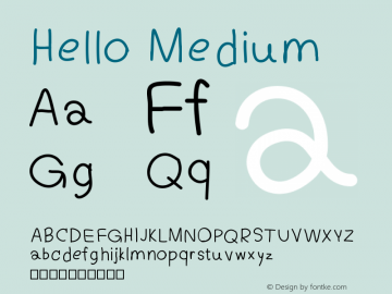 Hello Version 001.000 Font Sample