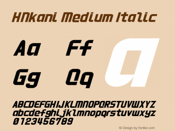 HNkani Medium Italic 1.0图片样张