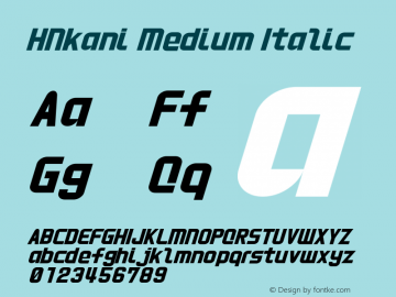 HNkani Medium Italic 1.0 Font Sample