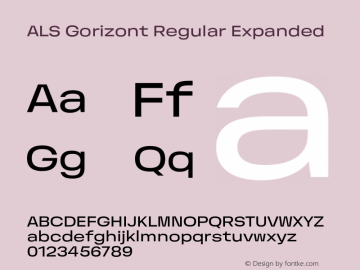 ALS Gorizont Regular Expanded Version 1.000;hotconv 1.0.109;makeotfexe 2.5.65596图片样张