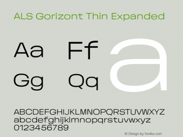 ALS Gorizont Thin Expanded Version 1.000;hotconv 1.0.109;makeotfexe 2.5.65596 Font Sample