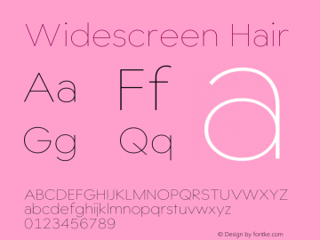 Widescreen Hair Version 1.000 Font Sample