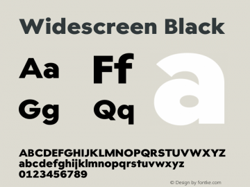 Widescreen Black Version 1.000 Font Sample