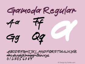 Gamoda Version 1.000 Font Sample