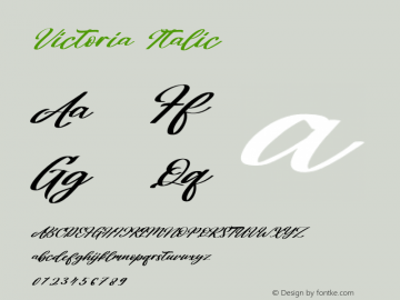 Victoria Italic Version 1.00;October 16, 2020;FontCreator 12.0.0.2563 64-bit Font Sample