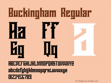 Buckingham Version 1.00;October 31, 2020;FontCreator 12.0.0.2563 64-bit图片样张