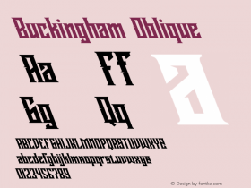Buckingham Oblique Version 1.00;October 31, 2020;FontCreator 12.0.0.2563 64-bit Font Sample