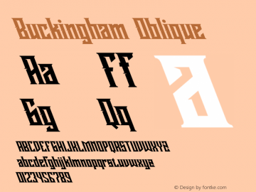 Buckingham Oblique Version 1.00;October 31, 2020;FontCreator 12.0.0.2563 64-bit图片样张