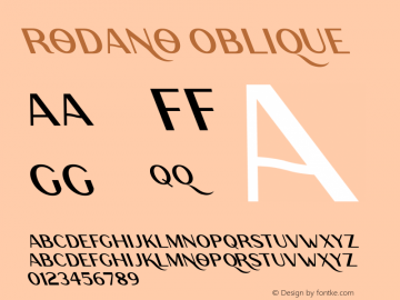 Rodano Oblique Version 1.00;November 3, 2020;FontCreator 12.0.0.2563 64-bit图片样张