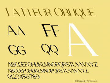 La Fleur Oblique Version 1.00;November 3, 2020;FontCreator 12.0.0.2563 64-bit Font Sample