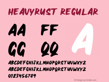 HEAVYRUST Version 1.00;November 4, 2020;FontCreator 11.5.0.2430 64-bit Font Sample