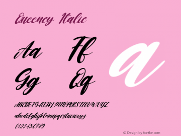 Queency Italic Version 1.00;November 5, 2020;FontCreator 12.0.0.2563 64-bit Font Sample