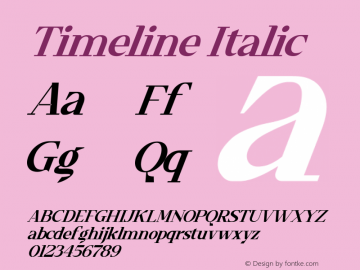 Timeline Italic Version 1.00;November 11, 2020;FontCreator 12.0.0.2563 64-bit图片样张