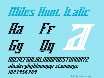 Miles Hunt Italic Version 1.00;November 12, 2020;FontCreator 12.0.0.2563 64-bit Font Sample