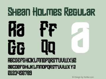 Shean Holmes Version 1.00;November 12, 2020;FontCreator 12.0.0.2563 64-bit Font Sample