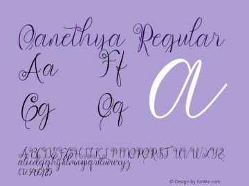 Qanethya Version 1.00;November 16, 2020;FontCreator 11.5.0.2430 64-bit图片样张