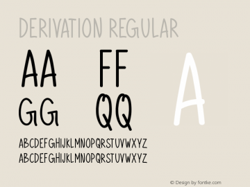 Derivation Version 1.00 November 18, 2020, initial release Font Sample