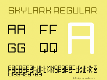 Skylark Version 1.00;November 18, 2020;FontCreator 12.0.0.2563 64-bit图片样张