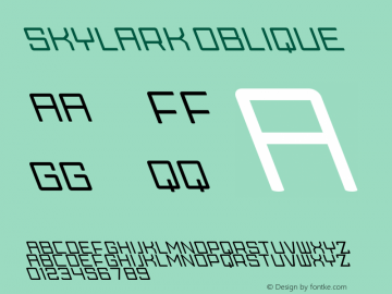 Skylark Oblique Version 1.00;November 18, 2020;FontCreator 12.0.0.2563 64-bit图片样张