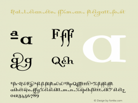 Dalliance Roman Ligatures Macromedia Fontographer 4.1.3 3/13/02 Font Sample