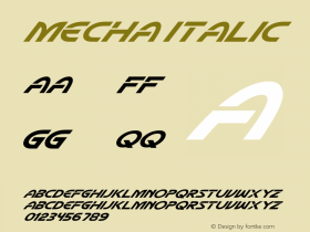 Mecha Italic Version 1.00;November 18, 2020;FontCreator 12.0.0.2563 64-bit Font Sample