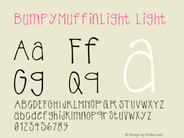 BumpyMuffinLight Light Version 001.000 Font Sample