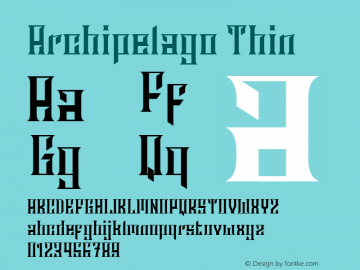 Archipelago Thin Version 1.000 Font Sample