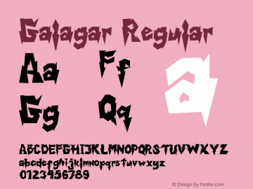 Galagar Version 1.00;November 27, 2020;FontCreator 12.0.0.2525 64-bit图片样张