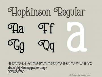 Hopkinson Version 1.00;November 25, 2020;FontCreator 12.0.0.2563 64-bit Font Sample
