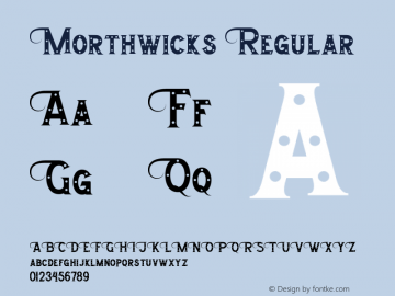 Morthwicks Version 1.00;November 25, 2020;FontCreator 12.0.0.2563 64-bit Font Sample