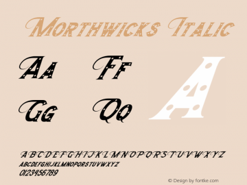 Morthwicks Italic Version 1.00;November 25, 2020;FontCreator 12.0.0.2563 64-bit Font Sample