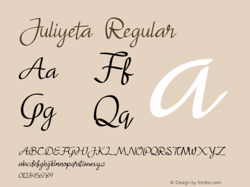 Juliyeta Version 1.00;November 27, 2020;FontCreator 12.0.0.2525 64-bit Font Sample