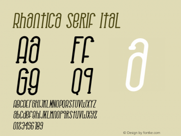 Rhantica-SerifItal Version 1.000 Font Sample