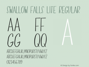 Swallow Falls Lite Version 001.000 Font Sample