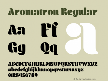 Aromatron-Regular Version 1.300 Font Sample