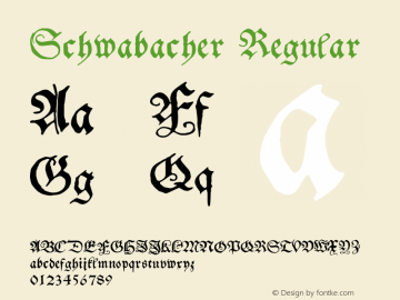 Schwabacher Regular OTF 1.000;PS 001.003;Core 1.0.29图片样张