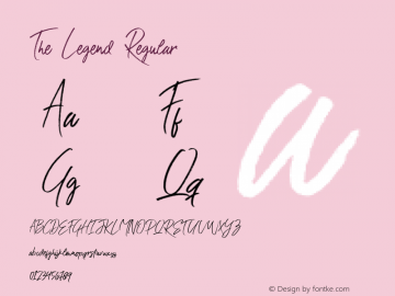 TheLegend Version 1.000 Font Sample