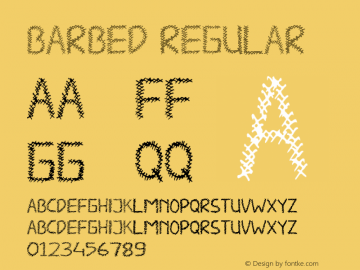 BARBED Version 1.00;November 8, 2020;FontCreator 11.5.0.2427 64-bit图片样张