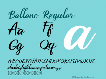 BallanoRegular Version 1.022;Fontself Maker 3.5.2 Font Sample