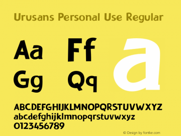 UrusansPersonalUse-Regular Version 1.000 Font Sample