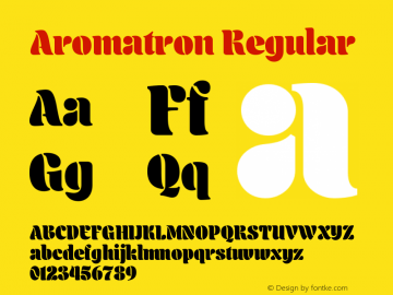 Aromatron Regular Version 1.300 Font Sample