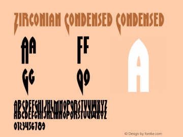 Zirconian Condensed Version 1.0; 2021 Font Sample