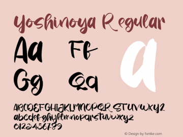 YoshinoyaRegular Version 1.001;Fontself Maker 3.5.2图片样张