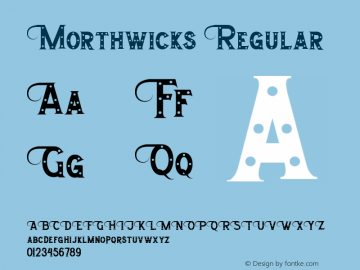 Morthwicks Version 1.00;November 25, 2020;FontCreator 12.0.0.2563 64-bit Font Sample