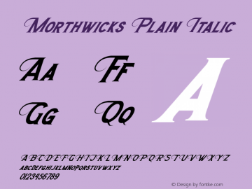 Morthwicks Plain Italic Version 1.00;November 25, 2020;FontCreator 12.0.0.2563 64-bit图片样张