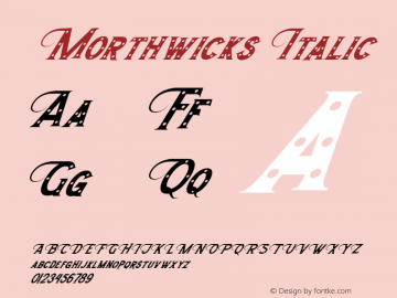 Morthwicks Italic Version 1.00;November 25, 2020;FontCreator 12.0.0.2563 64-bit Font Sample