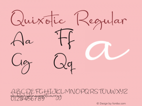 Quixotic Version 1.00;July 14, 2020;FontCreator 12.0.0.2555 64-bit图片样张
