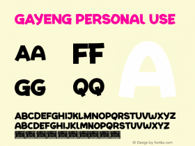 GAYENGPersonalUse Version 1.001;Fontself Maker 3.5.4图片样张