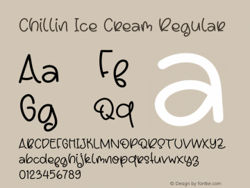 Chillin Ice Cream Version 1.001;Fontself Maker 3.5.4图片样张